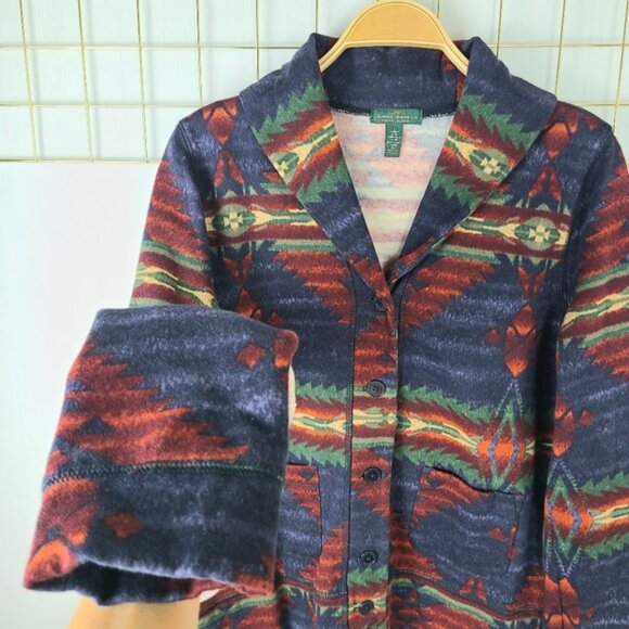 Lauren Jeans Co. Aztec Southwestern Vintage Shawl Collar Jacket - Picture 5 of 10